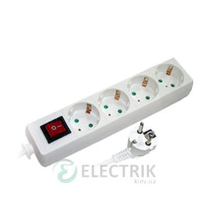 Удлинитель на 4 гнезда 3 м с заземлением, выключателем и защитными шторками e.es.4.3.z.s.b, E.NEXT