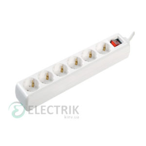 Удлинитель с выключателем У06К 6 мест 2P+PE/3 метра 3x1мм² 16А/250В, IEK
