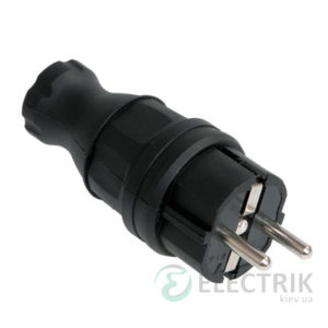 Вилка каучуковая прямая ОМЕГА IP44 ВБп3-1-0м, IEK