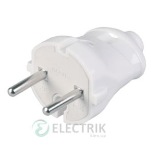 Вилка разборная прямая без заземления 6А белая ВПп20-01-Ст, IEK