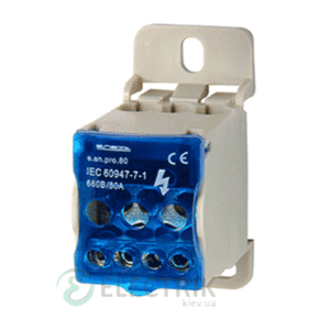 Блок распределительный e.sn.pro.80 (80 А) на DIN-рейку, E.NEXT