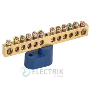 Шина нулевая с одним угловым изолятором ШНИ-6x9-12-У1-С, IEK